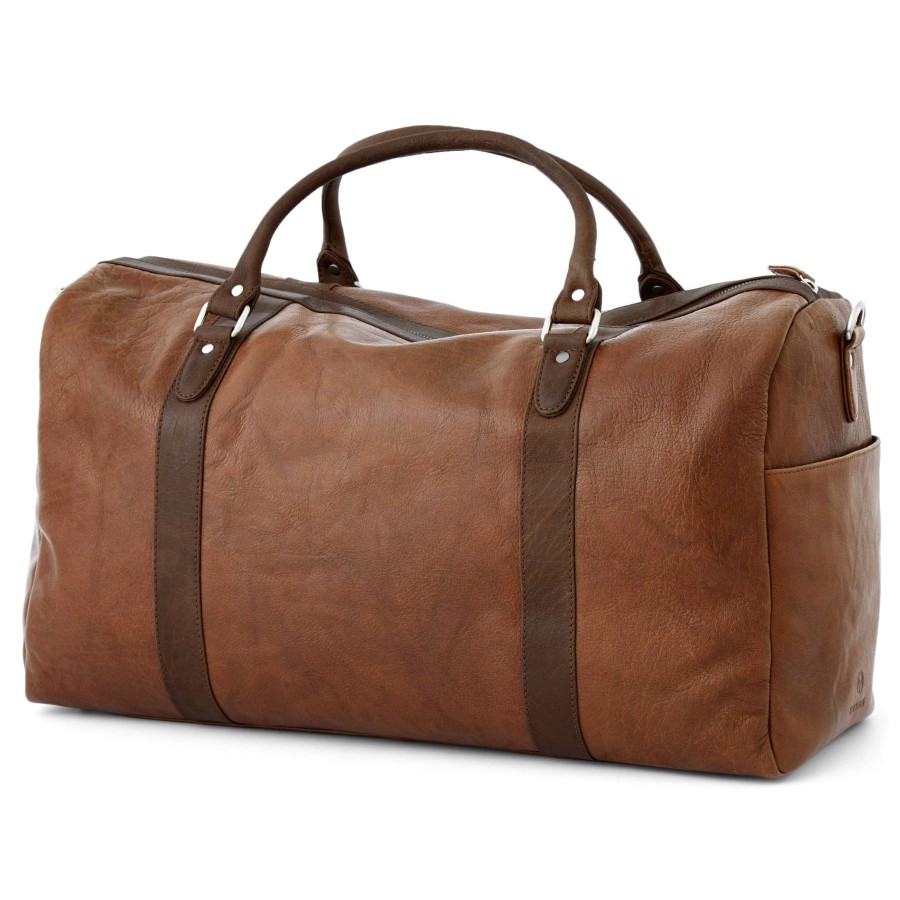 Bags * | Best Deal Lucleon California | Tan Leather Duffle Bag