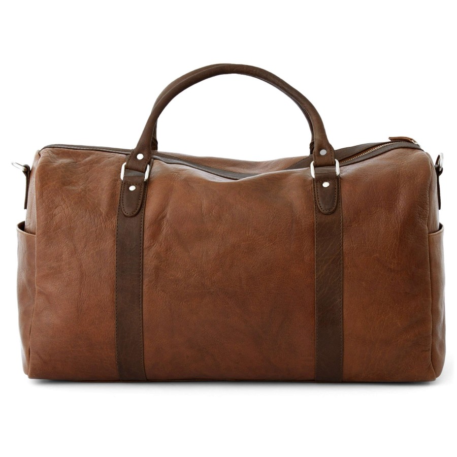 Bags * | Best Deal Lucleon California | Tan Leather Duffle Bag