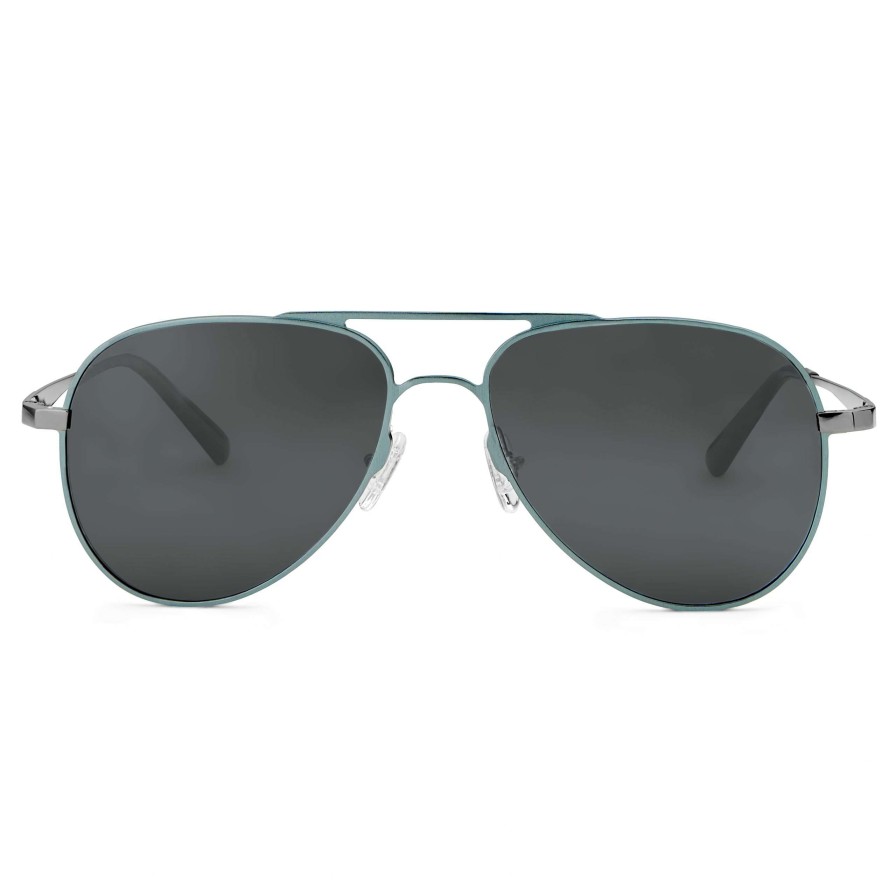 Sunglasses * | Best Deal Sidegren Gunmetal Grey Polarized Titanium Aviator Sunglasses