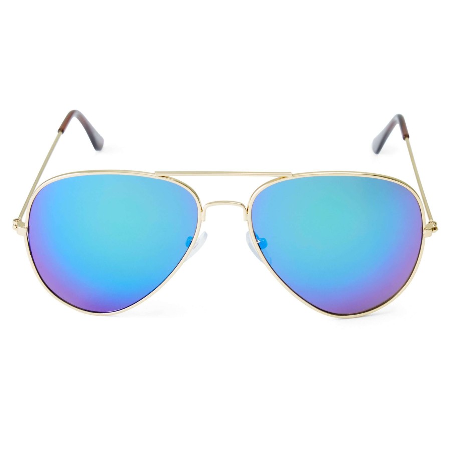 Sunglasses * | Cheap Paul Riley Gold-Tone & Iridescent Aviator Sunglasses